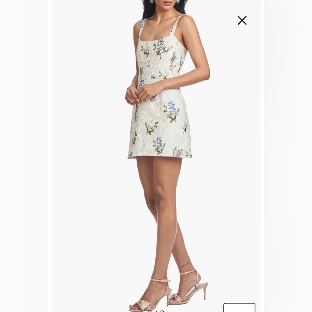 NWT- Sachin & Babi Kelsey Floral Jacquard Minidress, Pearl Panicle, size 12 - Picture 3 of 12